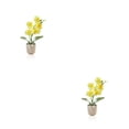 thumbnail image 4 of Kearding Simulación de flores artificiales, colorido, decorativo, para el hogar, Hotel, dormitorio, oficina, fiesta, jarrón falso para Amarillo 2Conjunto, 4 of 6