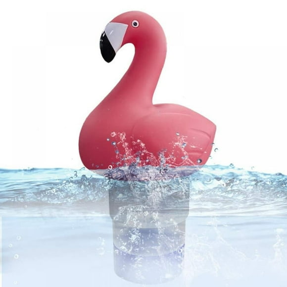 Chlorine Floater, Floating Flamingo Chlorine Dispenser, Cute Animal Floating Pool Chlorinator Chlorine Basket for Chemical Tablets Fits 3 inch Tabs Bromine Holder Used for Pool Spa