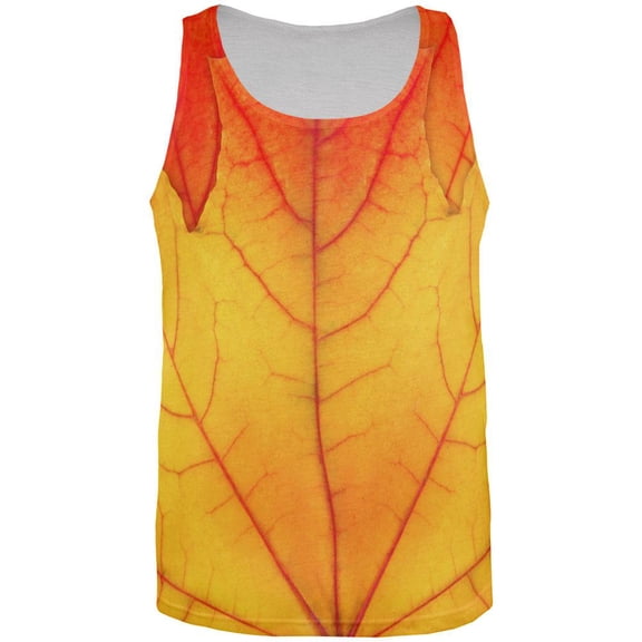 Halloween Autumn Fall Leaf All Over Adult Tank Top - 3X-Large