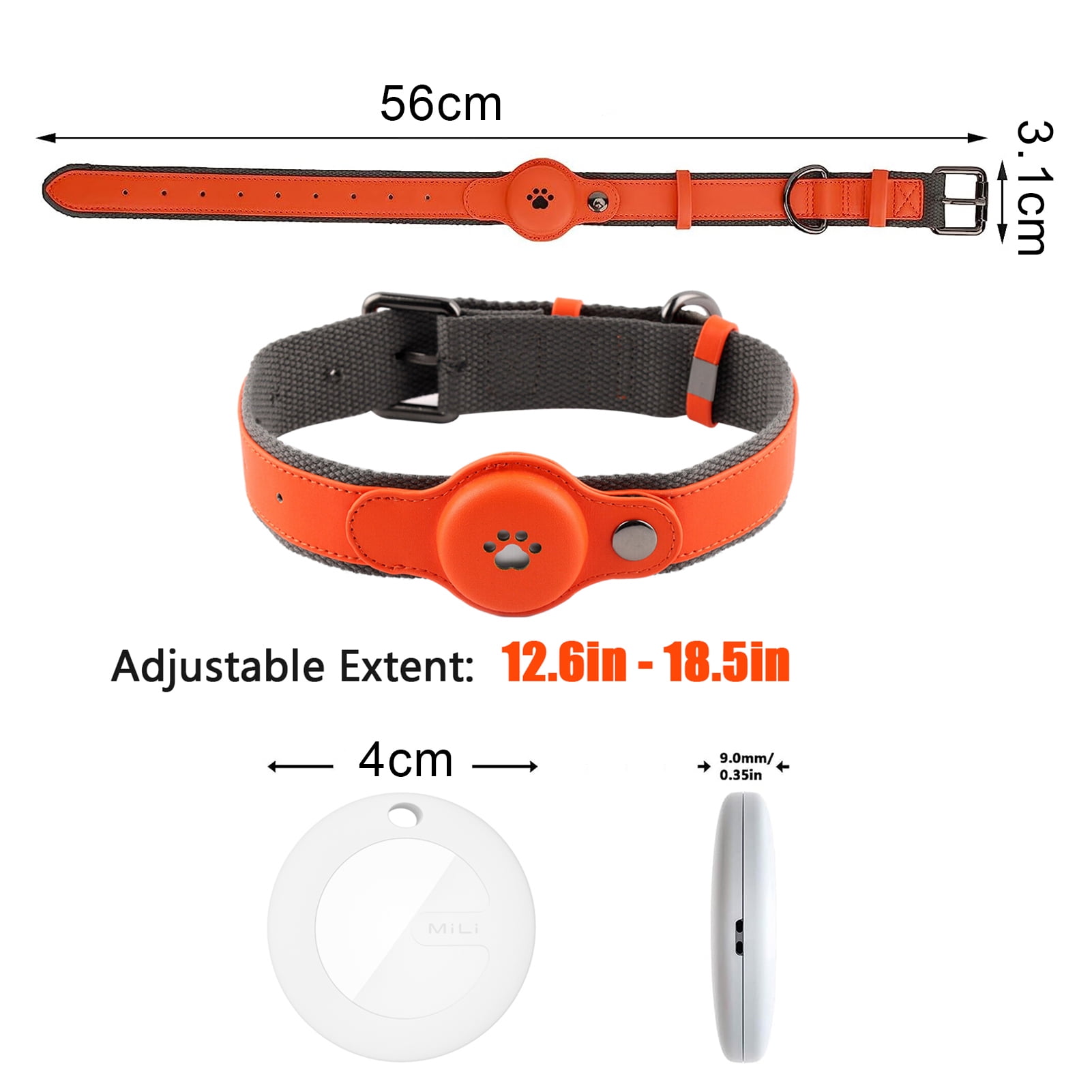 ZTGD Waterproof Dog GPS Tracker Collar for IOS Lightweight Long Battery Life Real-Time Anti-lost Pet Locator Fits Small Medium Large Dogs