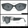 thumbnail image 3 of Womens Celtic Cross Motif Hinge Mod Geometric Cat Eye Sunglasses Black Gold Smoke, 3 of 8
