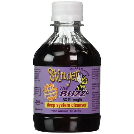 Stinger 1-Hour Detox Liquid Drink 5x Strength Grape 8oz The Buzz Cleanser