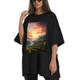 thumbnail image 4 of Plus Size Shirt for Women Black Tops for Women Short Sleeves Shirt for Women Mountainous (25) T Shirt Crewneck Shirt for Women 2XL, 4 of 5