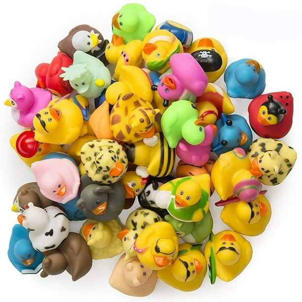 Kicko Rubber Ducks - 50 Assorted Pieces - 2 Inches - for Kids, Party Favors, Birthdays, Baby Showers, Baby Bath Toys, Bath Time, Easter Party Favors, and More - 50 Pack Kicko Rubber Ducks - 50 Assorted Pieces - 2 Inches - for Kids, Party Favors, Birthdays, Baby Showers, Baby Bath Toys, Bath Time, Easter Party Favors, and More - 50 Pack