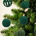 thumbnail image 6 of PPgejGEK Flocked Christmas Tree Decoration Set Velvet Ornaments Green 6cm 12-Pack, 6 of 6