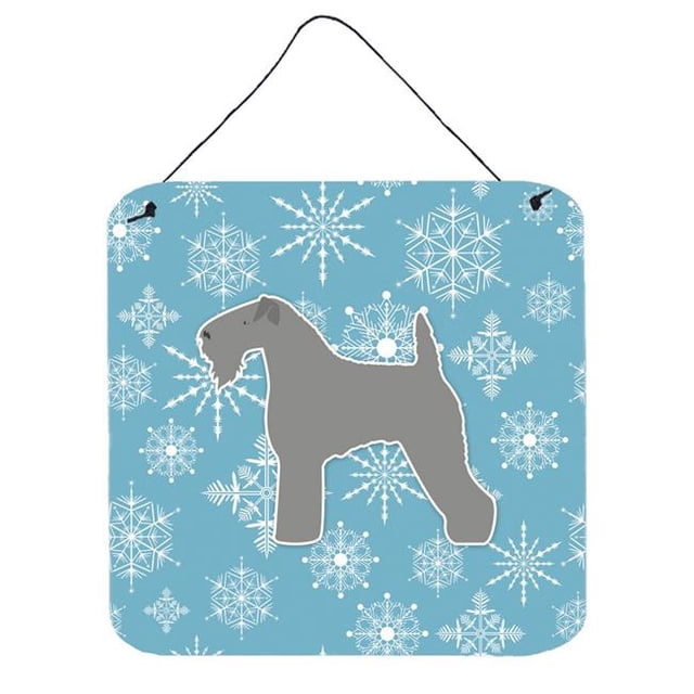 Winter Snowflake Kerry Blue Terrier Wall or Door Hanging Prints