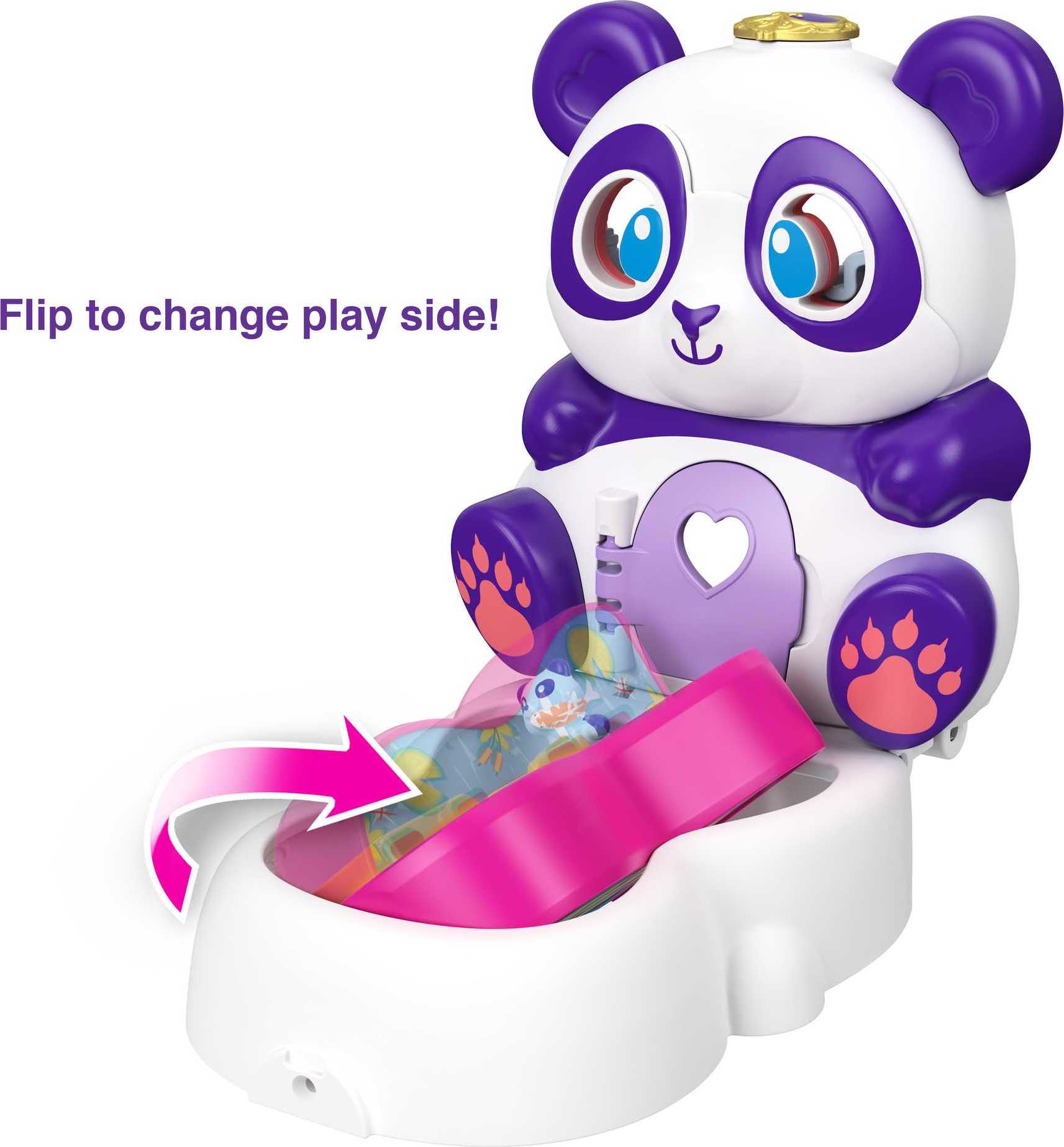 Polly Pocket Flip & Find Panda Compact, Micro Doll, Pet & Accessories, Travel Toy with Flip Bottom - image 3 of 7