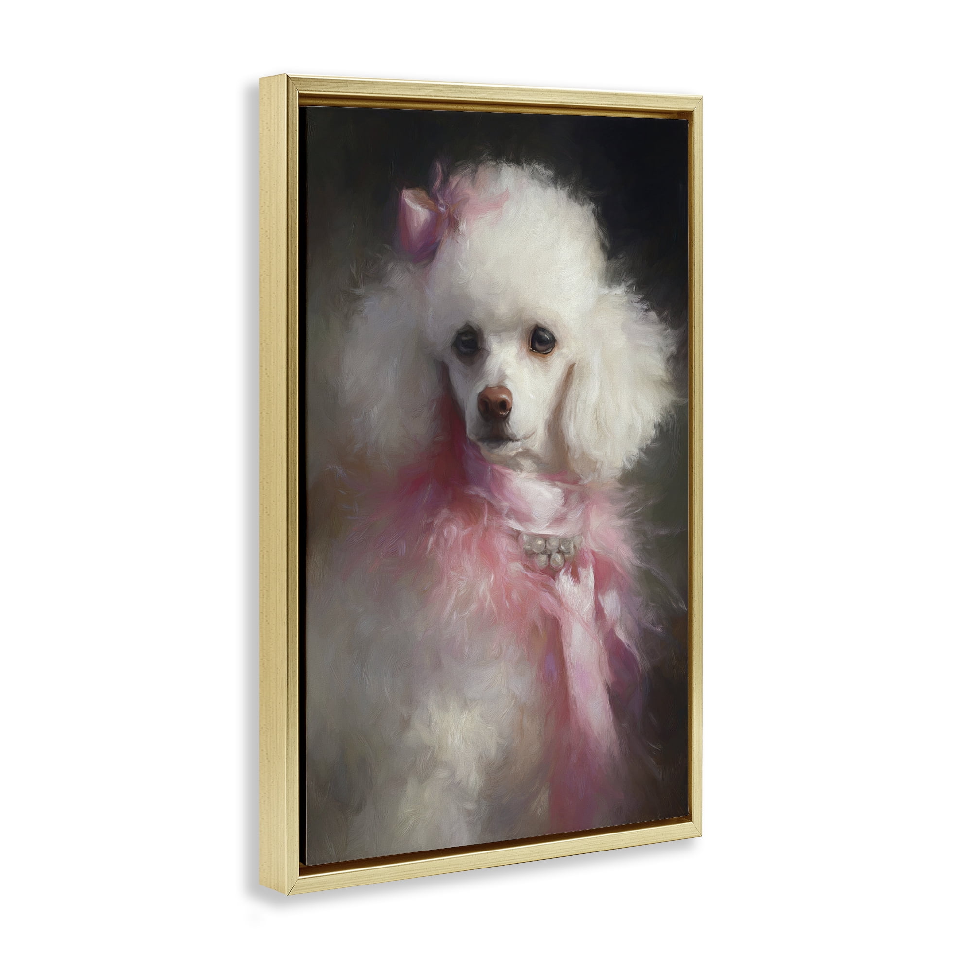 Stupell Industries Just A Girl Who Loves Pink Gold Framed Floater Canvas Wall Art, design by Tina LeCour