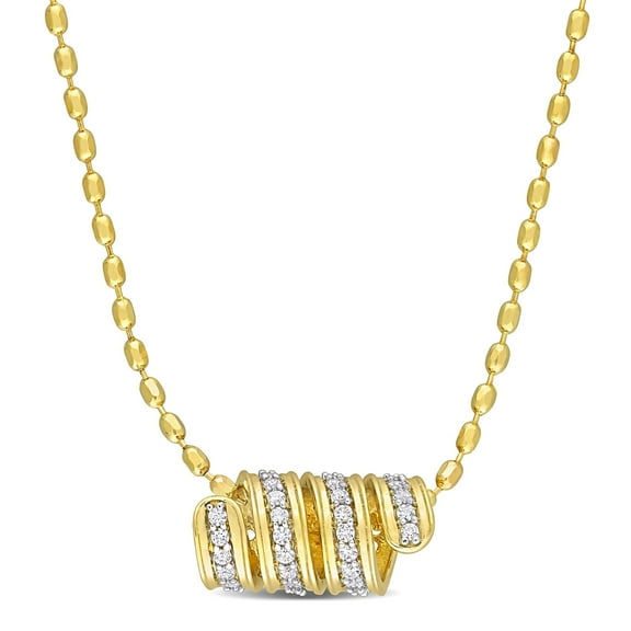 Everly Women's .5CT TGW Created White Sapphire Yellow Gold Plated Pendant
