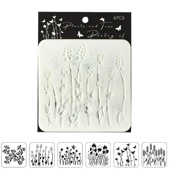 6 Pcs Plant Drawing Templates Flowers Stencils Art and Craft Stencils For Classroom Activities & Crafting