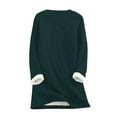 thumbnail image 5 of Miluxas Women's Sherpa Lined Sweatshirts Casual Crewneck Fleece Pullover Winter Warm Thick Long Sleeve Solid Tops Clearance Army Green 16(XXXXL), 5 of 6