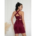 thumbnail image 5 of Biekopu Women Summer Bodycon Dress, Sleeveless Backless Tie-up Sequined Midi Dress for Cocktail Party, 5 of 9