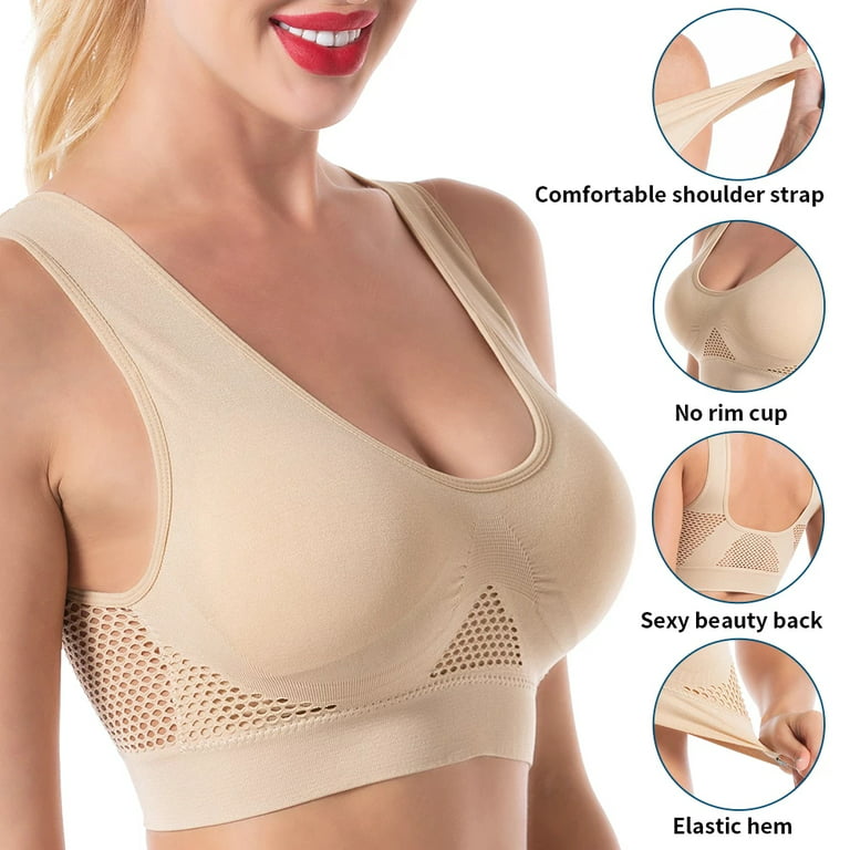 Women's Cotton Bra Seamless Unlined Plus Size Comfort Full Coverage Bra 50DD