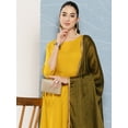 thumbnail image 4 of Janasya Indian Women's Mustard Rayon Solid Kurta and Dupatta, 4 of 6