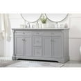 thumbnail image 2 of Elegant Decor Clarence 60" Solid Wood and Metal Double Bathroom Vanity in Gray, 2 of 8