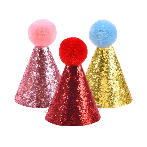 TELOLY 3 PCS Pet Birthday Hat, Pet Headband Hats for Dog & Cat, Party Decoration for Celebrations, Costume Caps for Holiday Party