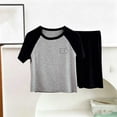 thumbnail image 4 of Amidoa Girls 2 Piece Outfits Summer Clothes Short Sleeve Cute T-Shirt and Casual Shorts Kids Clothing Sets,Black Size 14, 4 of 5