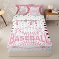 thumbnail image 2 of Homewish Pink Baseball Kids Zipper Full Size Comforter Sets with Fitted Sheet and 2 Pillowcases, Ice Cream Drip Zipper Bedding Set, Polka Dots Reversible, 4pcs, 2 of 6