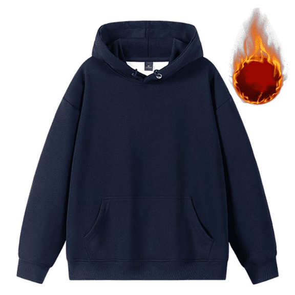 Hooded Fleece Pullover Soft Drawstring Sweatshirt for Men, Winter Warm Loungewear with Pockets