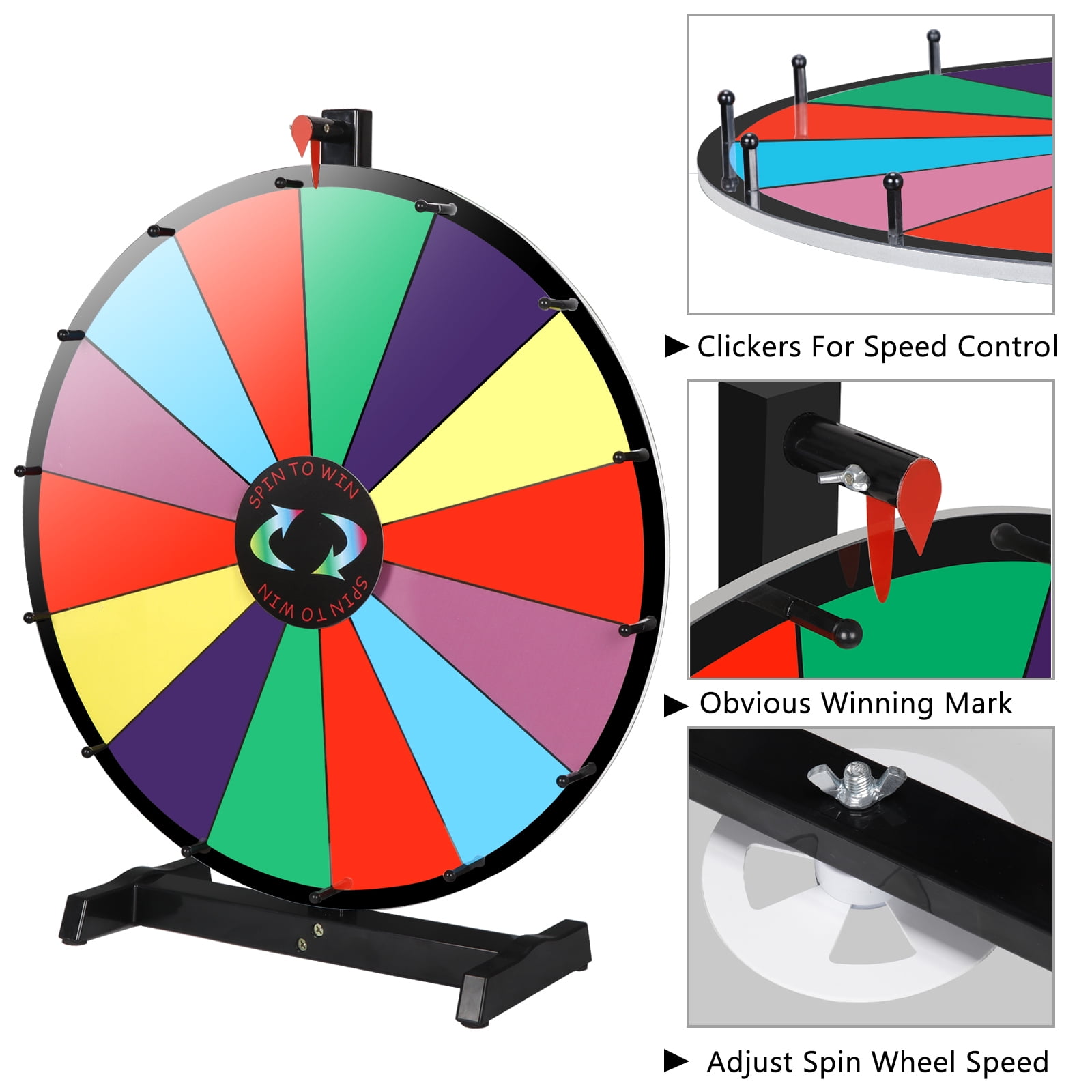 Defect-no erasable-LARGE 24" Prize Spin Wheel Trade Show Fortune Spinner 