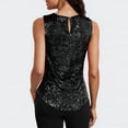 thumbnail image 5 of Hjlmsx Womens Sequin Tank Top Crew Neck Sleeveless Glitter Shirts Casual Sparkle Shimmer Party Camisole Vest Streetwear, 5 of 9