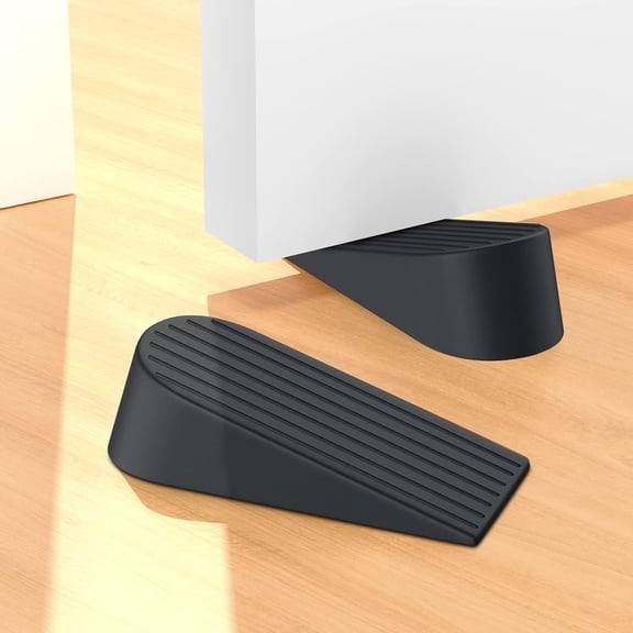 Big Door Stoppers, 2 Pack Extra Large Door Stoppers for Bottom of Door Gaps, Sturdy and Stackable Heavy Duty Doorstop Great for Home Office, Rubber Door Stopper Wedge for Tile, Wooden Floor, Carpet