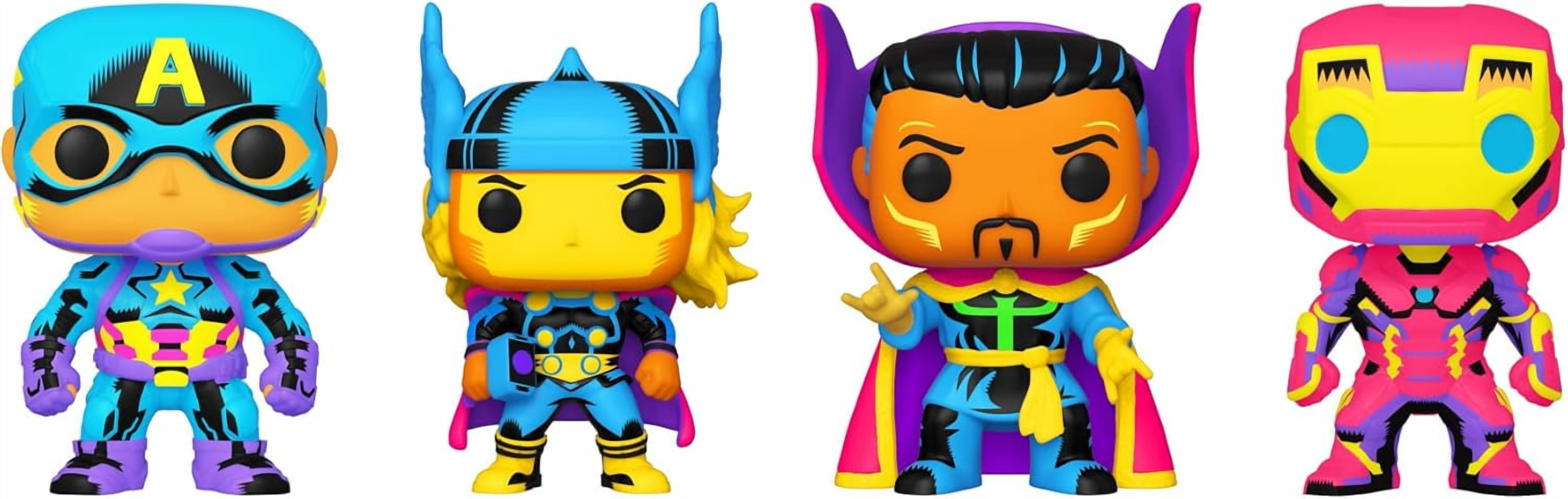 POP! Funko Marvel Blacklight Captain America, Iron Man, Thor