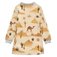 thumbnail image 6 of Girls' long-sleeved dress Cactus and Camel Girls' A-line dress with ribbed cuffs Soft and comfortable, 6 of 6