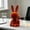 Khaki, variant on Flocked Resin Rabbit Figurine for Home Decor - Heartwarming Parent and Cub Bunny Sculpture, Handcrafted Gift for Living Room, Bedroom, Desk Red