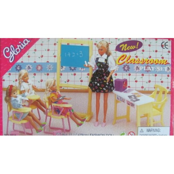 gloria dollhouse furniture for barbie dolls classroom with desk