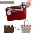 thumbnail image 4 of Vogacara El bolso cosmético del viaje organiza los elementos esenciales con el parte movible del fieltro Bolsos bien organizados del parte Bolsas de maquillaje vino rojo M 26*15*14cm, 4 of 6