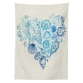 thumbnail image 3 of Ambesonne Shell Tablecloth Rectangular Table Cover, Coastal Design Grunge Heart, 60"x90", Eggshell Multicolor, 3 of 4