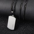 thumbnail image 2 of Dog Tag Pendant Necklace for Men Stainless Steel Cuban Chain, 2 of 6
