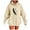 Beige, variant on Women's Feather Printed Hoodies Oversized Long Sleeve Drawstring Hooded Sweatshirts Casual Fashion Sweater Tops with Pockets (L, Beige)