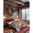 thumbnail image 4 of Christmas Hat Flannel Blanket for Bed,Travel and Camping, Puppy Truck Xmas Pine Tree Snowing Wood Grain Super Soft Cozy Blanket for All Seasons 50"x60", 4 of 6