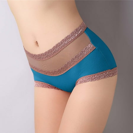 Seamless Underwear for Women Blissful Benefits Lace Sexy Triangle High Waist Large Size Solid Color Brief Invisibles Cute Panties