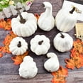 thumbnail image 3 of Thanksgiving Harvest Artificial White Pumpkins Assorted Sizes, 3 of 8