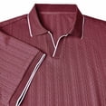 thumbnail image 5 of Mens Cotton Golf Shirt Short Sleeve Knit Jacquard Golf Polo Shirts for Men Moisture Wicking Performance Quick Dry Polo Shirts Wine, 5 of 7