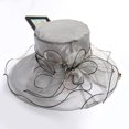 thumbnail image 4 of Clearance! Fdelink Sun Hat Top Hat Womens Summer Dress Hat Wide Leaf Flower Bridal Shower Hat Sun Hats Beach Hat Grey, 4 of 6