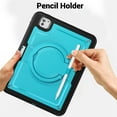 thumbnail image 4 of ELEHOLD Case for iPad Pro 11 2024, 15ft Drop Protection Shockproof Rugged Case with 360° Rotating Stand & Handle Grip &Shoulder Strap,Lightblue, 4 of 9