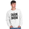 thumbnail image 4 of Cruisin For a Bruisin Fight Rebel Punk Men's Big & Tall Crewneck Sweatshirt Brisco Brands 4X, 4 of 5
