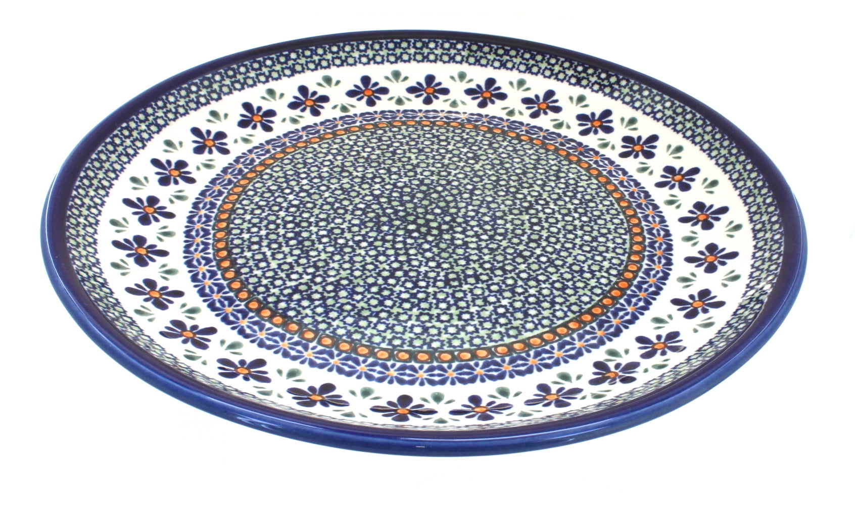 Polish Pottery Mosaic Flower Large Round Platter