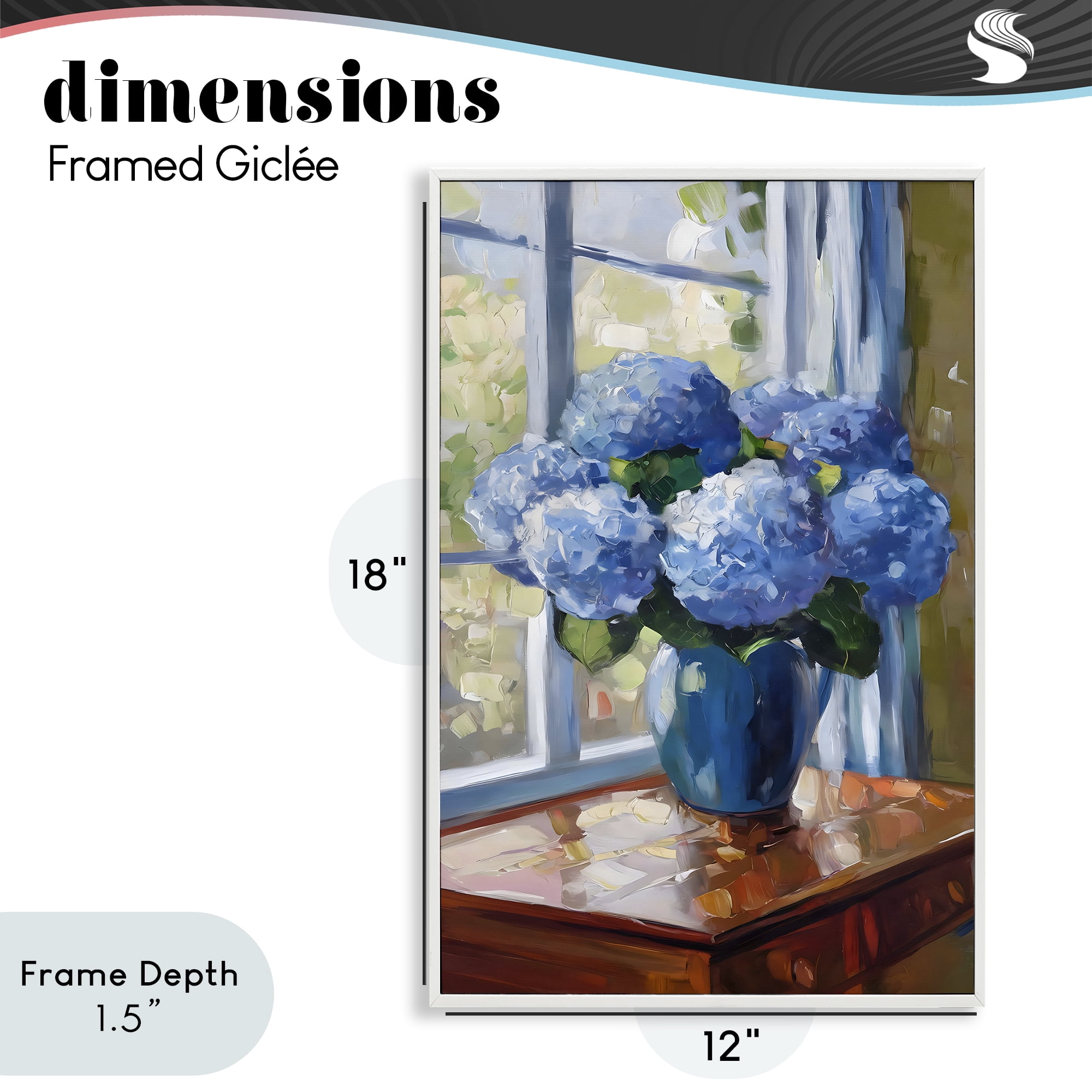 Stupell Industries Winter Hydrangeas by Window White Framed Giclee Art, design by Creative Studio