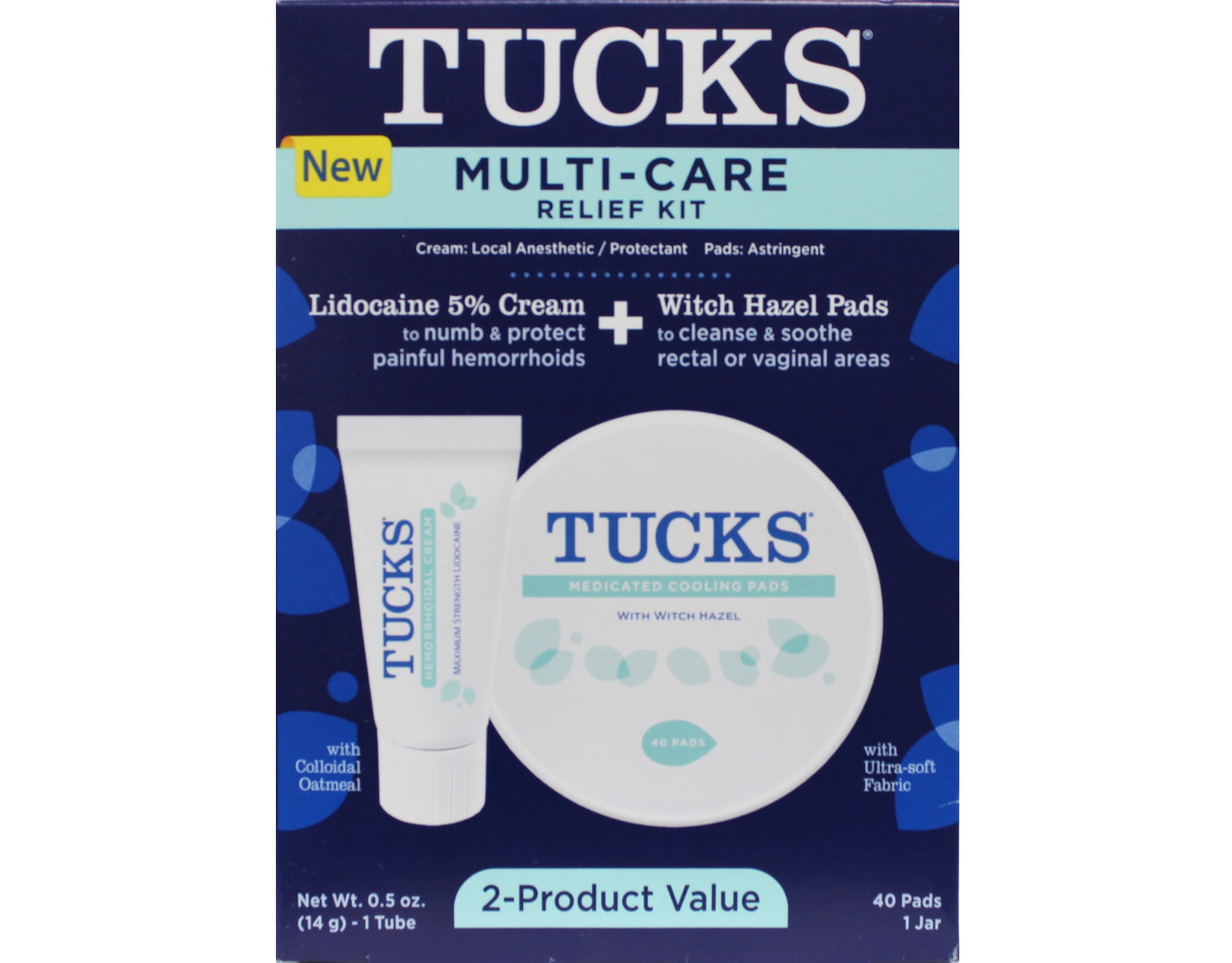 Blistex Tucks MultiCare Relief Kit Witch Hazel Pads, Cream & Witch