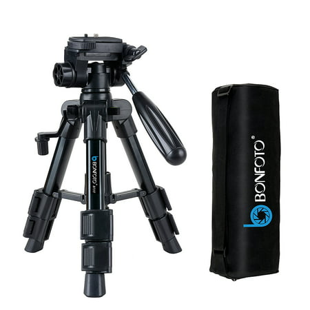 BONFOTO B71T Portable Tabletop Mini Tripod With 1/4 Mount 3-Way Pan Head ,Quick Release Plate And Caring Bag For Canon, Nikon, Sony DSLR Camera,