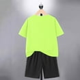 thumbnail image 6 of ZACPNCV Boys Athletic Short Sets with Pockets Quick Dry Lightweight Heather Summer Outfits Performance Sports School Sets Green 3-4 Years, 6 of 7