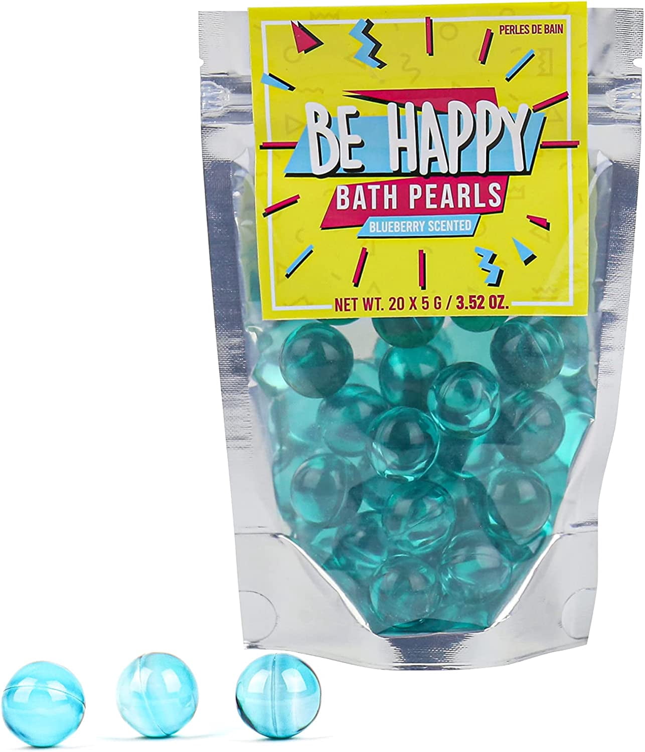 Gift Republic Bath Pearls Be Happy 20-Pack Blueberry Scent, Multicoloured