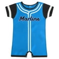 thumbnail image 2 of Newborn & Infant Fanatics Blue Miami Marlins Fast Pitch Romper, 2 of 3