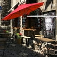 thumbnail image 3 of Gymax 8FT Patio Mural en Porte-à-Faux Parapluie Parsol W / Réglable Pole Bourgogne, 3 of 9