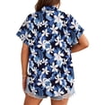 thumbnail image 6 of Fantaslook Hawaiian Button Down Shirts for Women Casual Short Sleeve Floral Print Blouses Summer Tops, 6 of 10